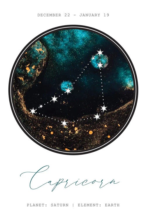 Capricorn Constellation by Naomi Davies wall art