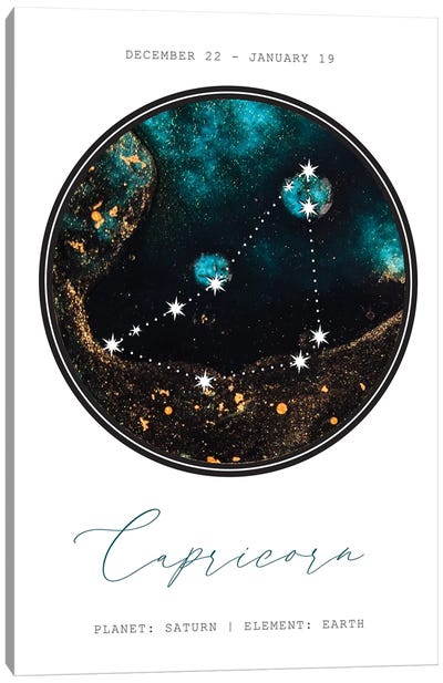 Capricorn Constellation Canvas Art Print - Naomi Davies