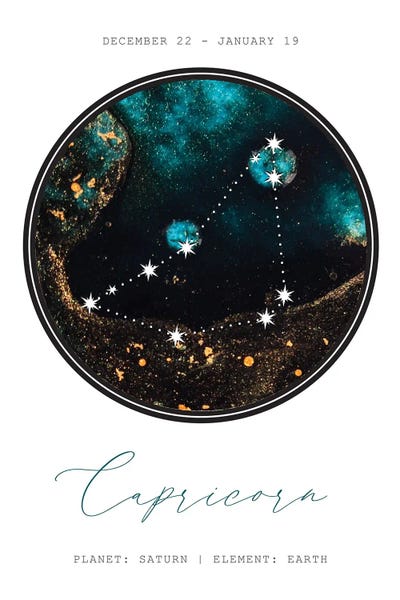 Zodiac: Capricorn Constellation by Naomi Davies