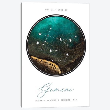 Gemini Constellation Canvas Print #NMD86} by Naomi Davies Canvas Wall Art