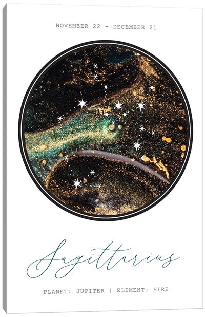Sagittarius Constellation Canvas Art Print - Sagittarius Art