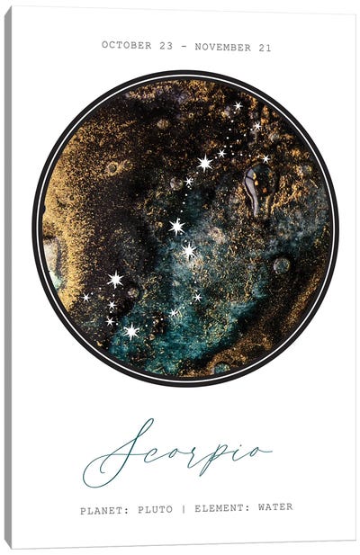 Scorpio Constellation Canvas Art Print - Astrology Art