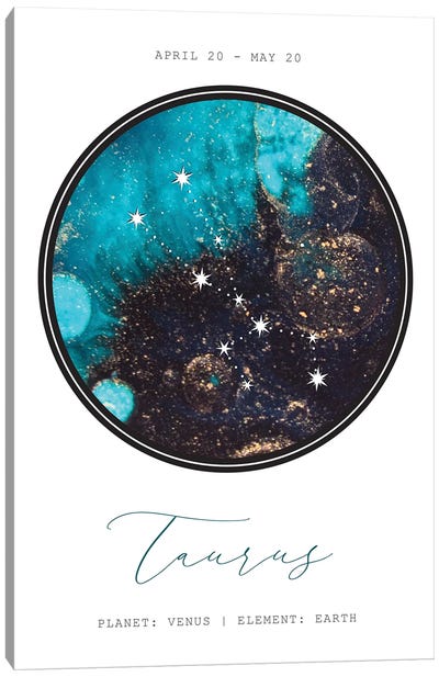 Taurus Constellation Canvas Art Print - Astrology Art