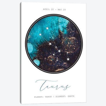 Taurus Constellation Canvas Print #NMD92} by Naomi Davies Canvas Artwork