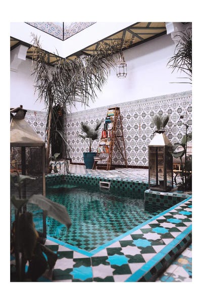 Moroccan Décor: Blue Moroccan Pool by Naomi Davies