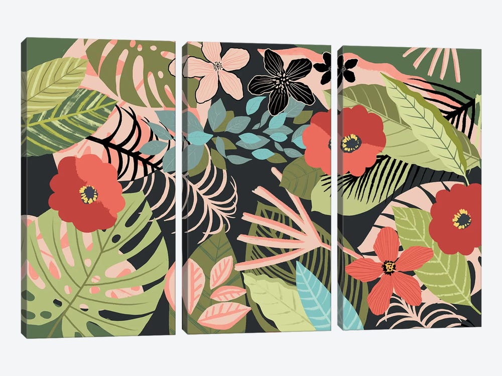 Tropical Silhouette by Nancy Mckenzie 3-piece Canvas Print