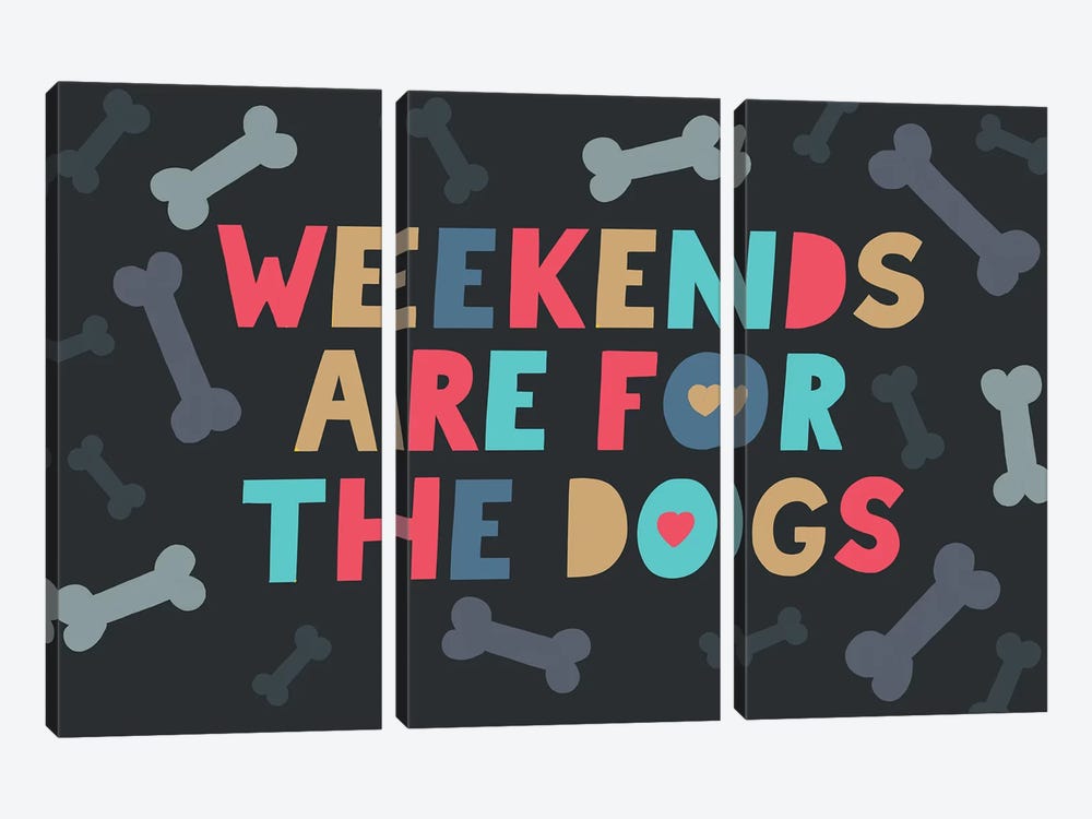 Everyday Dog And Bone  V by Nancy Mckenzie 3-piece Canvas Art Print