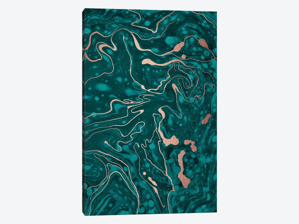 Green Marbling by Nancy Mckenzie 1-piece Canvas Artwork