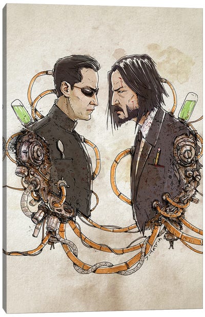 Rusty Duplos :: Neo Wick Canvas Art Print - The Matrix