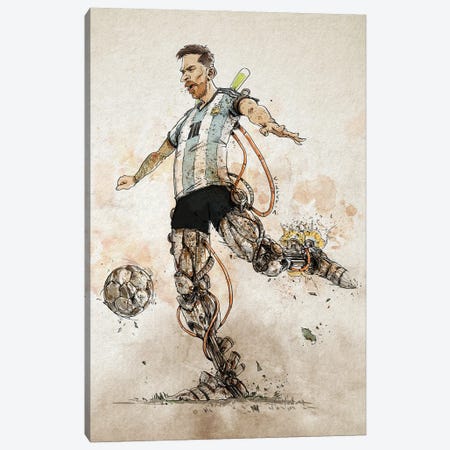 Rusty Messi Canvas Print #NMT35} by Nico Di Mattia Canvas Print