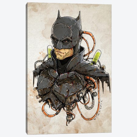 Rusty Batman Canvas Print #NMT48} by Nico Di Mattia Art Print