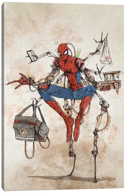 Rusty Spidey Canvas Art Print - Spider-Man