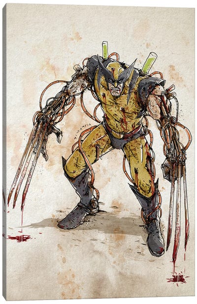 Rusty Wolverine Canvas Art Print - Nico Di Mattia