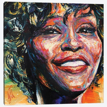 Whitney Houston Canvas Print #NMY101} by Natasha Mylius Canvas Wall Art