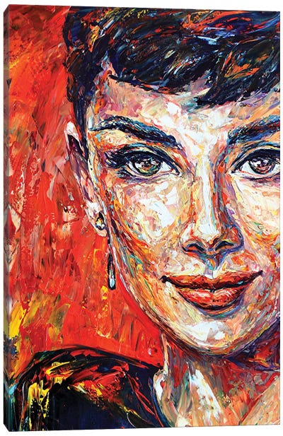 Audrey Hepburn Canvas Art Print - Natasha Mylius