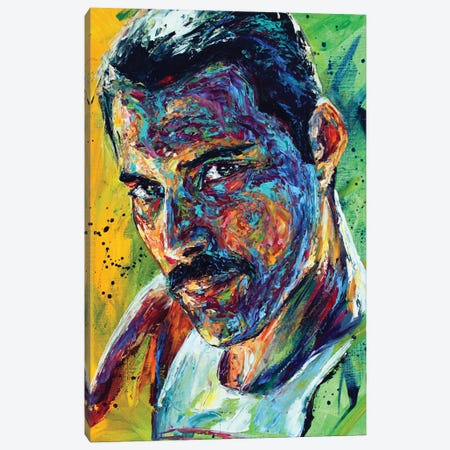 Freddie Mercury Canvas Print #NMY109} by Natasha Mylius Canvas Art