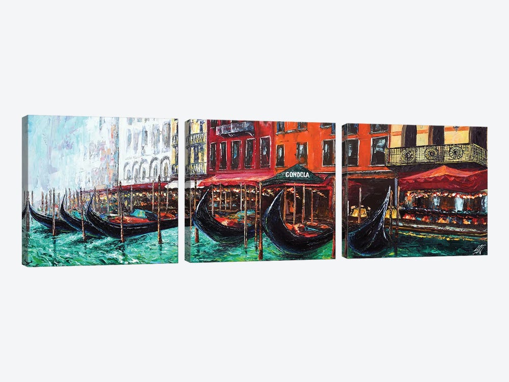 Venice Grand Canal. View At The Hotel Marconi by Natasha Mylius 3-piece Canvas Wall Art
