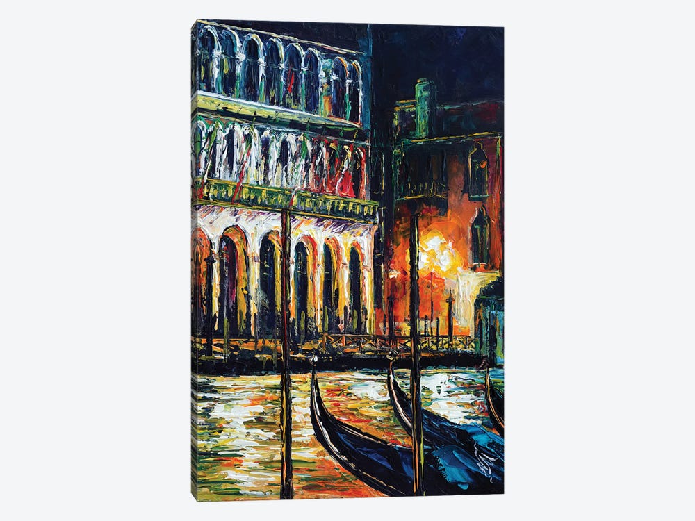 Venice. Grand Canal At Night by Natasha Mylius 1-piece Canvas Print