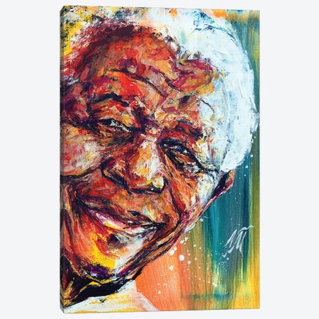 Nelson Mandela Canvas Print #NMY118} by Natasha Mylius Art Print