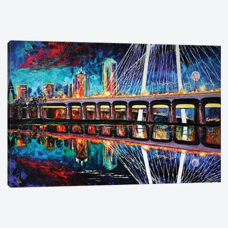 Dallas. Margaret Hunt Hill Bridge Canvas Print #NMY120} by Natasha Mylius Canvas Art