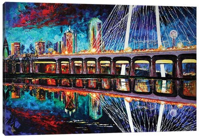 Dallas. Margaret Hunt Hill Bridge Canvas Art Print - Texas Art
