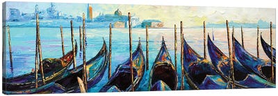 Gondolas At Giardini Ex Reali. Venice Canvas Art Print - Veneto Art