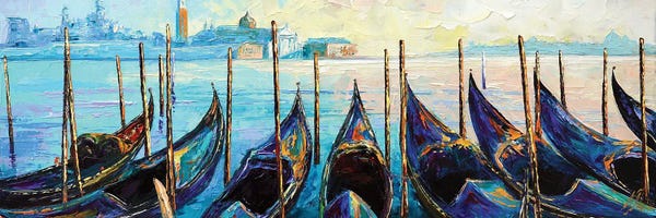 Natasha Mylius: Gondolas At Giardini Ex Reali. Venice by Natasha Mylius