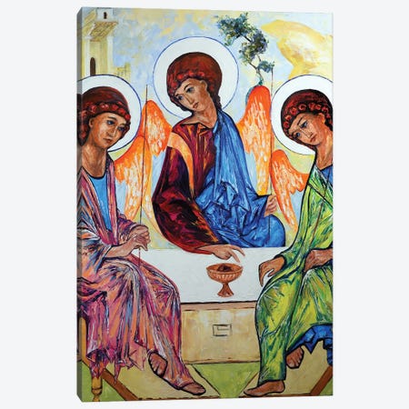 The Holy Trinity After Andrei Rublev Canvas Print #NMY124} by Natasha Mylius Canvas Art Print