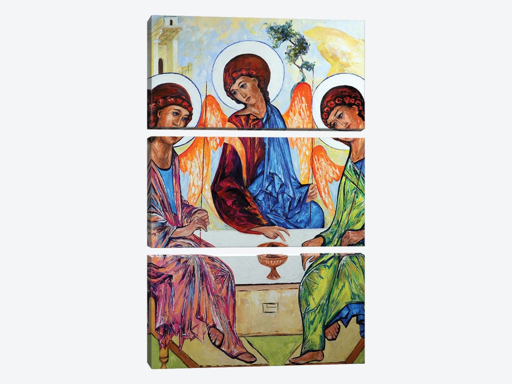 The Holy Trinity After Andrei Rublev by Natasha Mylius 3-piece Canvas Wall Art