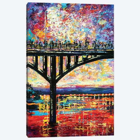 Congress Avenue Bridge Canvas Print #NMY12} by Natasha Mylius Art Print