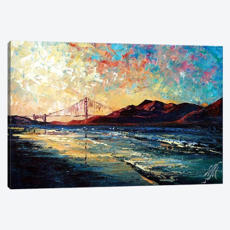 Golden Gate Bridge Canvas Print #NMY17} by Natasha Mylius Canvas Wall Art