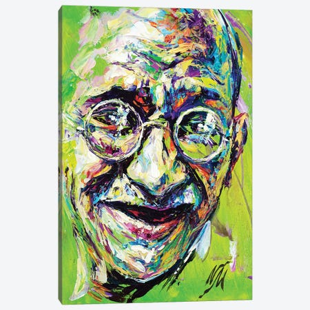 Mahatma Gandhi Canvas Print #NMY24} by Natasha Mylius Art Print