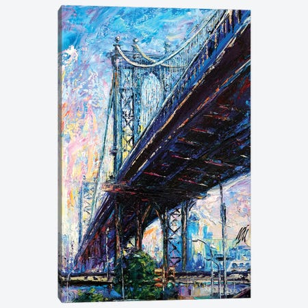 Manhattan Bridge Canvas Print #NMY26} by Natasha Mylius Art Print