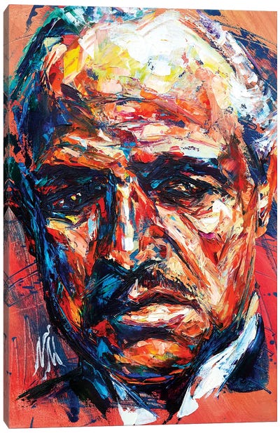 Marlon Brando Canvas Art Print - Vito Corleone