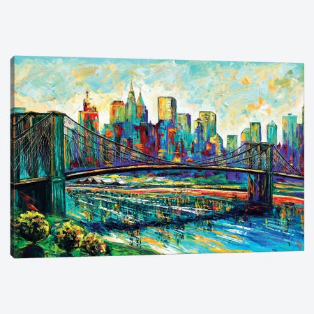 NYC Skyline Canvas Print #NMY36} by Natasha Mylius Canvas Wall Art