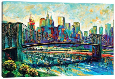 NYC Skyline Canvas Art Print - Intense Impressionism