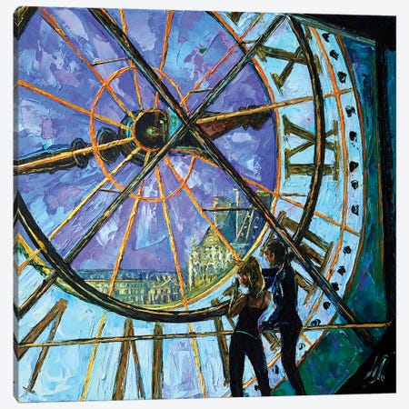Orsay Clock Canvas Print #NMY38} by Natasha Mylius Art Print
