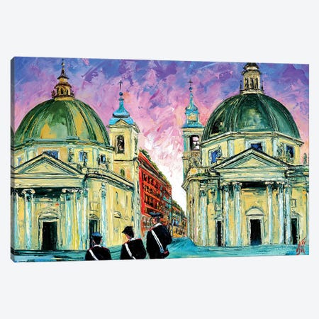 Piazza del Popolo Canvas Print #NMY40} by Natasha Mylius Canvas Art