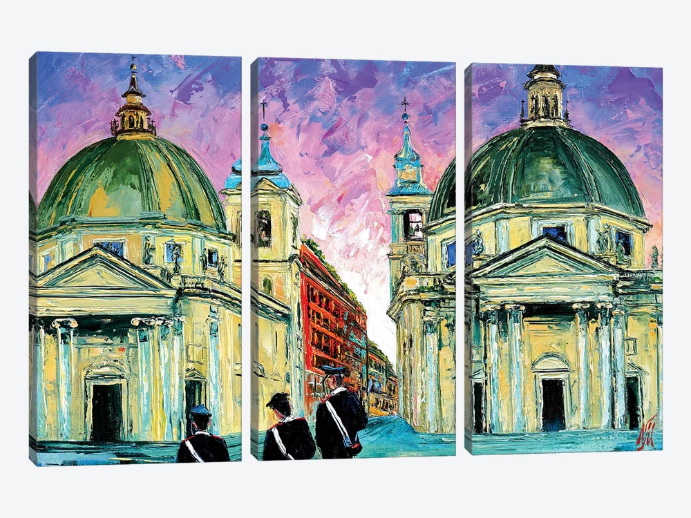 Piazza del Popolo by Natasha Mylius 3-piece Art Print