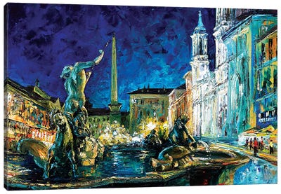 Piazza Navona Canvas Art Print - Italy Art
