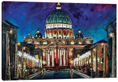 St. Peter's Basilica Canvas Art Print - Column Art