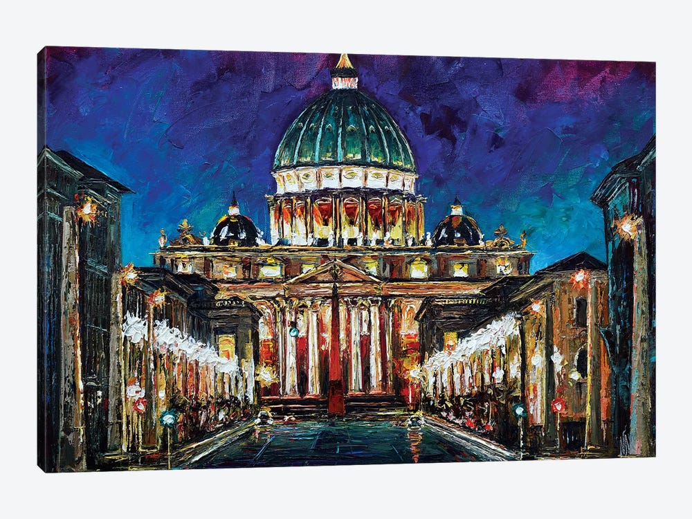 St. Peter's Basilica by Natasha Mylius 1-piece Canvas Art