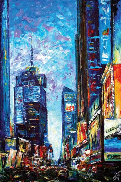 Times Square by Natasha Mylius framed canvas print