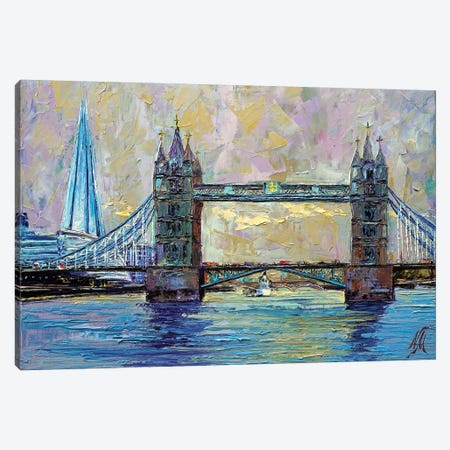 Tower Bridge Canvas Print #NMY54} by Natasha Mylius Canvas Art