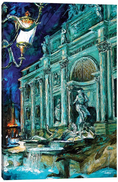 Trevi Fountain Canvas Art Print - Rome Art