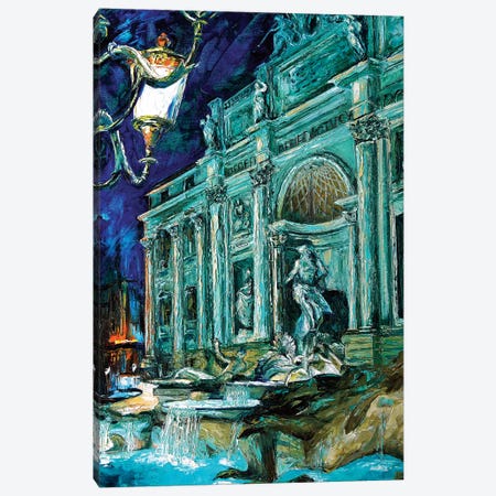 Trevi Fountain Canvas Print #NMY58} by Natasha Mylius Art Print