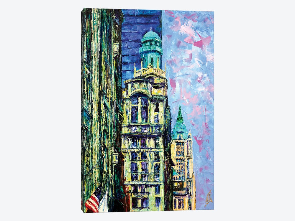 Trinity & Woolworth Buildings by Natasha Mylius 1-piece Canvas Art Print