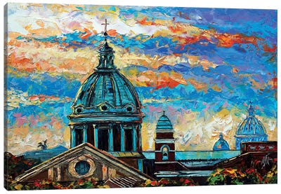 View From Borghese Gardens Canvas Art Print - Rome Art