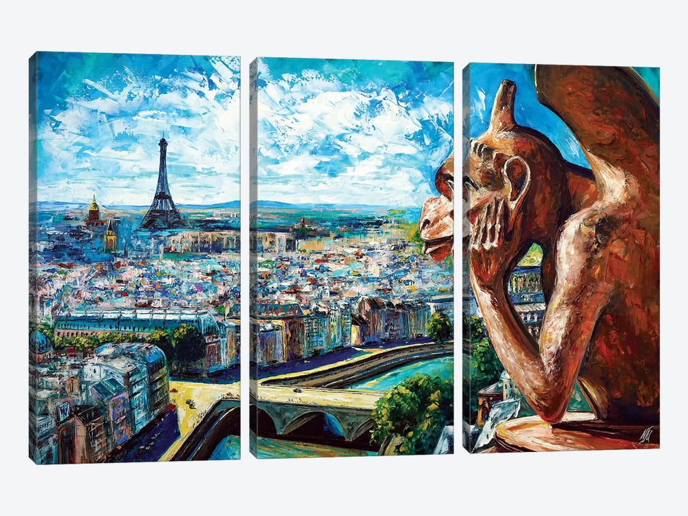 View From Notre Dame 3-piece Canvas Artwork