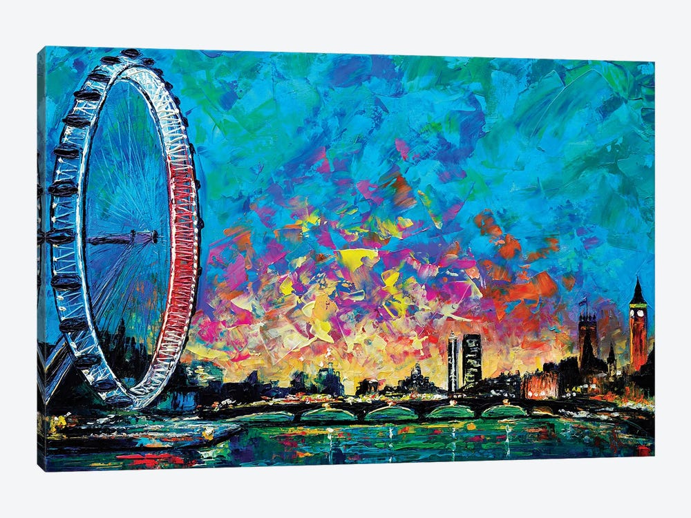 View With London Eye by Natasha Mylius 1-piece Canvas Print